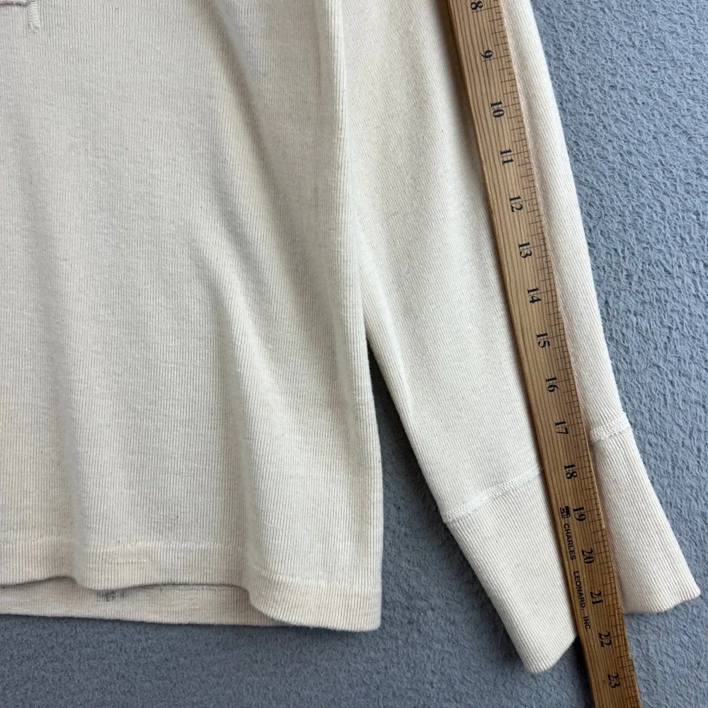 Vintage 1951 US Army M-1950 Winter Undershirt Henley Wool Cotton Cream Small